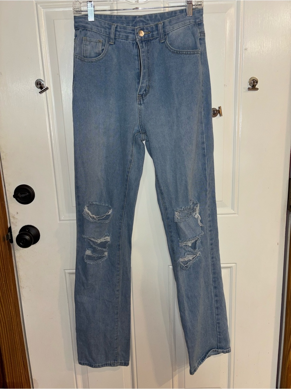 SHEIN Light Blue Denim Jeans with Label